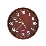 Ficha técnica e caractérísticas do produto Relógio de Parede Wooden Finish Marrom 25cm Urban