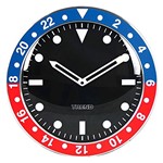 Ficha técnica e caractérísticas do produto Relógio de Parede Wrist Design Azul e Vermelho em Alumínio - Urban - 35x4,5 Cm