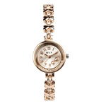 Ficha técnica e caractérísticas do produto Relógio de pulseira de metal elegante para mulheres com pulseira de diamantes pulseira de pulso relógio de quartzo dourado