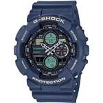 Ficha técnica e caractérísticas do produto Relógio de Pulso Anadigi Ga-140-2adr - G-shock Azul Ciano - Casio G-Shock