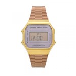 Ficha técnica e caractérísticas do produto Relógio de Pulso Casio Vintage Feminino A168WECM-5DF-BR - Dourado e Rosé