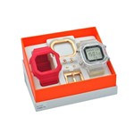 Relógio De Pulso Champion Yot Unissex Kit Troca Pulseiras De Borracha - Vermelho E Translúcido