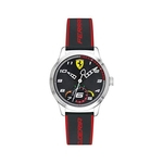 Relógio de Pulso Ferrari Pitlane Quartzo em Aço Inoxidável Pulseira de Silicone