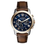 Ficha técnica e caractérísticas do produto Relógio de Pulso Fossil Grant Masculino com Pulseira de Couro FS5150/5AN - Bronze, Marrom e Prata