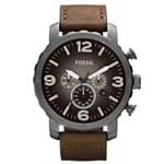 Ficha técnica e caractérísticas do produto Relógio de Pulso Fossil Masculino com Pulseira de Couro Jr1424/2Pi - Grafite e Marrom