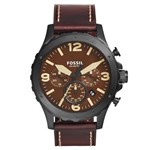 Ficha técnica e caractérísticas do produto Relógio de Pulso Fossil Masculino com Pulseira de Couro JR1502/0MN - Preto e Bordô