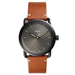 Ficha técnica e caractérísticas do produto Relógio de Pulso Fossil Masculino The Commuter 3H Date com Pulseira de Couro FS5276/2PN - Grafite e