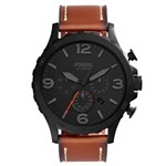 Ficha técnica e caractérísticas do produto Relógio de Pulso Fossil Nate Masculino com Pulseira de Couro JR1524/2PN - Preto e Marrom