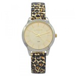 Ficha técnica e caractérísticas do produto Relógio de Pulso Lince Animal Print Feminino com Pulseira de Mola LRB4265L - Dourado e Marrom