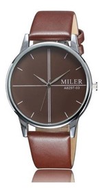 Relógio De Pulso Masculino Miler A8297-03 Esportivo Marrom