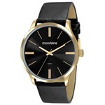 Ficha técnica e caractérísticas do produto Relógio de Pulso Mondaine Masculino com Pulseira de Couro 53795GPMVDH3 - Dourado e Preto