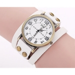 Relógio de Pulso Quartz Feminino De Couro Branco