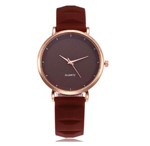 Relógio de Pulso Quartz Feminino Silicone Marrom