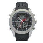 Relógio de Pulso Quiksilver The Fifty50 com Pulseira de Silicone QS/1017BKSV - Prata e Preto