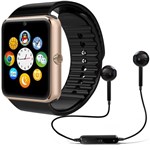 Ficha técnica e caractérísticas do produto Relógio de Pulso Smartwatch Gt08 Bluetooth Touch Câmera Android Celular Chip Sim Chamadas Passômetro Sono + Fone Ouvido S6