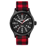 Ficha técnica e caractérísticas do produto Relógio de Pulso Timex Indiglo Unissex com Pulseira de Nylon TW4B02000 - Xadrez Vermelho e Preto