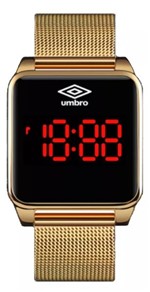 Ficha técnica e caractérísticas do produto Relógio de Pulso Umbro Umb-051-G Led Touch Dourado Garantia