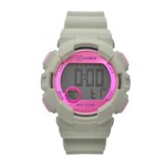 Relógio De Pulso X-games Feminino Com Pulseira De Silicone Xmppd491 Bxix - Cinza E Rosa