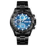 Ficha técnica e caractérísticas do produto Relógio de quartzo de calendário de tempo impermeável para homens com pulseira de aço inoxidável Men's Wristwatch