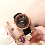 Ficha técnica e caractérísticas do produto Relógio de quartzo para mulheres Versão coreana do diamante casual para senhoras cinto de relógio Simples ins personalidade Elegante relógio de quartzo impermeável