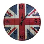 Ficha técnica e caractérísticas do produto Relógio de Vidro Redondo Bandeira Inglaterra
