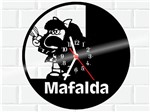 Ficha técnica e caractérísticas do produto Relógio de Vinil Disco Lp Parede Mafalda Quadrinhos - 3D Fantasy