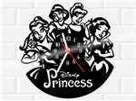 Ficha técnica e caractérísticas do produto Relógio de Vinil Disco Lp Parede Princesas - 3D Fantasy