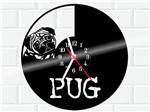 Ficha técnica e caractérísticas do produto Relógio de Vinil Disco Lp Parede Pug Cachorro Pet - 3D Fantasy