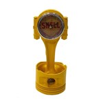 Relógio Decorativo Artesanal Mesa Metal Retro Pistão Amarelo