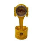 Ficha técnica e caractérísticas do produto Relógio Decorativo Artesanal Mesa Metal Retro Pistão Amarelo