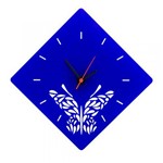 Ficha técnica e caractérísticas do produto Relógio Decorativo Borboleta em Acrílico Azul