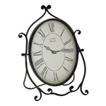 Ficha técnica e caractérísticas do produto Relógio Decorativo Caixa Olval de Ferro Trabalhado com Ponteiros Clássicos