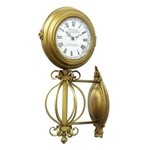 Ficha técnica e caractérísticas do produto Relógio Decorativo Clássico de Ferro Trabalhado Dourado