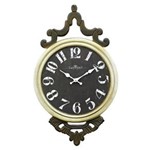 Ficha técnica e caractérísticas do produto Relógio Decorativo de Madeira Trabalhada Estilo Clássico