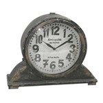 Ficha técnica e caractérísticas do produto Relógio Decorativo de Metal Envelhecido na Cor Chumbo