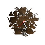 Ficha técnica e caractérísticas do produto Relógio Decorativo de Parede - Bagunça na Cozinha - Tabaco - ME Criative