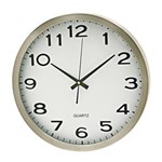 Ficha técnica e caractérísticas do produto Relógio Decorativo de Parede Branco em Aluminium Natural 36cm