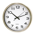 Ficha técnica e caractérísticas do produto Relógio Decorativo de Parede Branco em Aluminium Natural 26cm