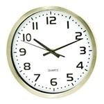 Ficha técnica e caractérísticas do produto Relógio Decorativo de Parede Branco em Aluminium Natural - ZS0005W