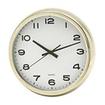 Ficha técnica e caractérísticas do produto Relógio Decorativo de Parede com Armação em Aluminium Dourado 26cm