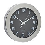 Ficha técnica e caractérísticas do produto Relógio Decorativo de Parede com Armação Grossa em Aluminium Natural