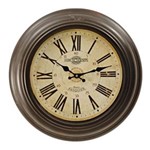 Ficha técnica e caractérísticas do produto Relógio Decorativo de Parede em Madeira Escura no Estilo Clássico Samual Vernon