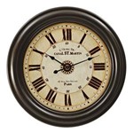Ficha técnica e caractérísticas do produto Relógio Decorativo de Parede Madeira Estilo Retrô St Martin