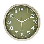 Ficha técnica e caractérísticas do produto Relógio Decorativo de Parede Redondo Verde em Aluminium Natural 31cm