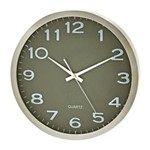 Ficha técnica e caractérísticas do produto Relógio Decorativo de Parede Redondo Verde em Aluminium Natural 36cm