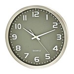 Ficha técnica e caractérísticas do produto Relógio Decorativo de Parede Redondo Verde em Aluminium Natural