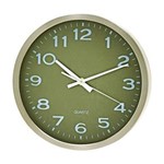 Ficha técnica e caractérísticas do produto Relógio Decorativo de Parede Verde em Aluminium Natural 26cm