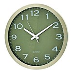 Ficha técnica e caractérísticas do produto Relógio Decorativo de Parede Verde em Aluminium Natural