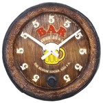 Ficha técnica e caractérísticas do produto Relógio Decorativo Fundo de Barril Bar - Marrom