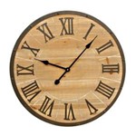 Ficha técnica e caractérísticas do produto Relógio Decorativo Metal Clássico com Aspécto de Madeira